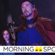 Christine Palmer, Doctor Strange, and America Chavez look out into the purple-hued mania of the multiverse.